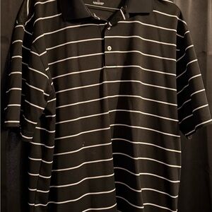 Top Flite Men’s Classic Black Polo with White Stripes